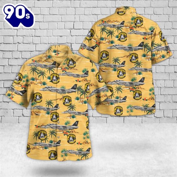 US Navy F-14A Tomcat Of VF-84 Jolly Rogers Hawaiian Shirt