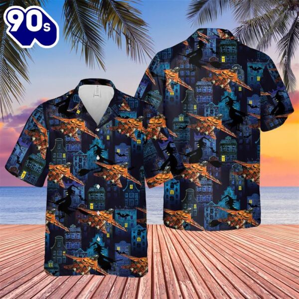 US Navy Grumman F-14 Tomcat Halloween Hawaiian Shirt