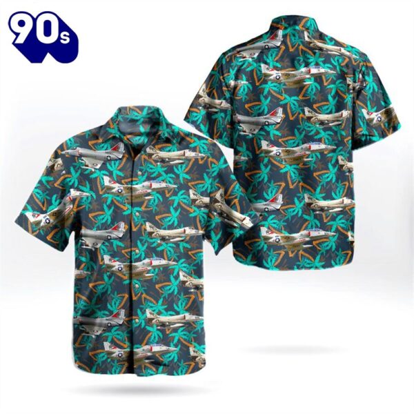 US Navy Historical Aircraft Douglas A-4 Skyhawk Hawaiian Shirt