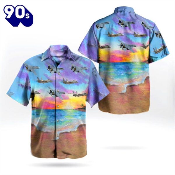 US Navy Historical Aircraft Grumman F-14 Tomcat Hawaiian Shirt