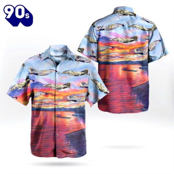 US Navy Historical Aircraft McDonnell Douglas F-4 Phantom II Hawaiian Shirt
