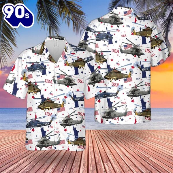 US Navy Kaman SH-2 Seasprite 4th Of July Hawaiian Shirt