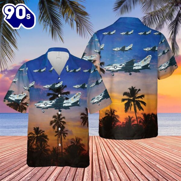 US Navy LTV A-7E Corsair II Of VA-56 Champions Hawaiian Shirt