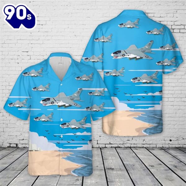 US Navy LTV A-7E Corsair II Of VA-83 Rampagers Hawaiian Shirt