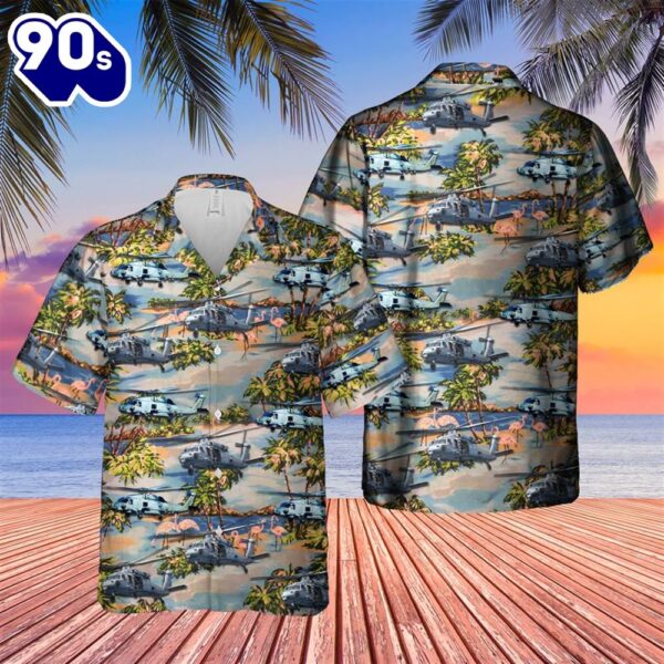 US Navy MH-60 Seahawk Helicopter Hawaiian Shirt