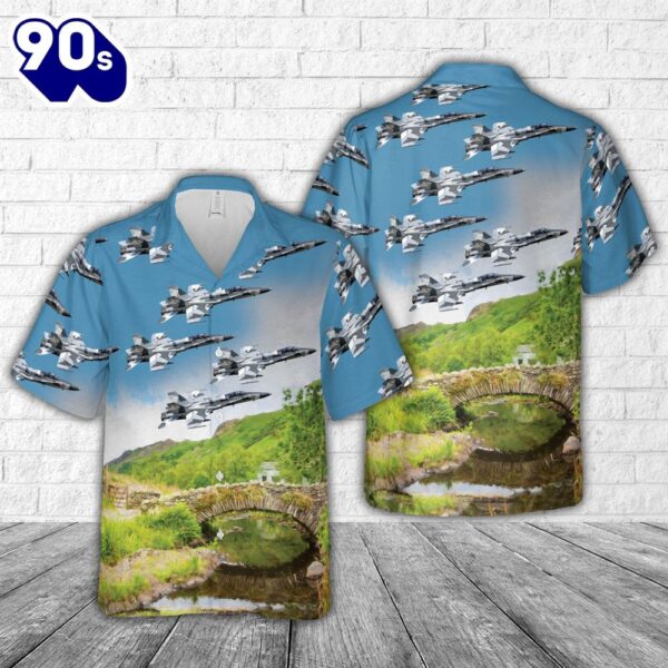 US Navy McDonnell Douglas F A-18A+ Hornet Hawaiian Shirt