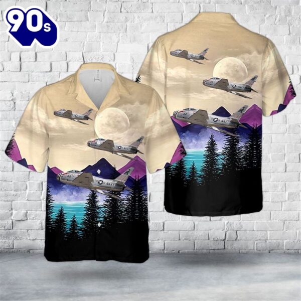 US Navy North American FJ-4B Fury Hawaiian Shirt