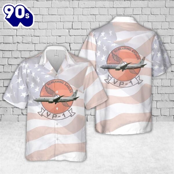 U.S Navy VP-1 Screaming Eagles P-8A Hawaiian Shirt