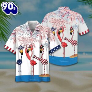 4th Of July Flamingo Button…