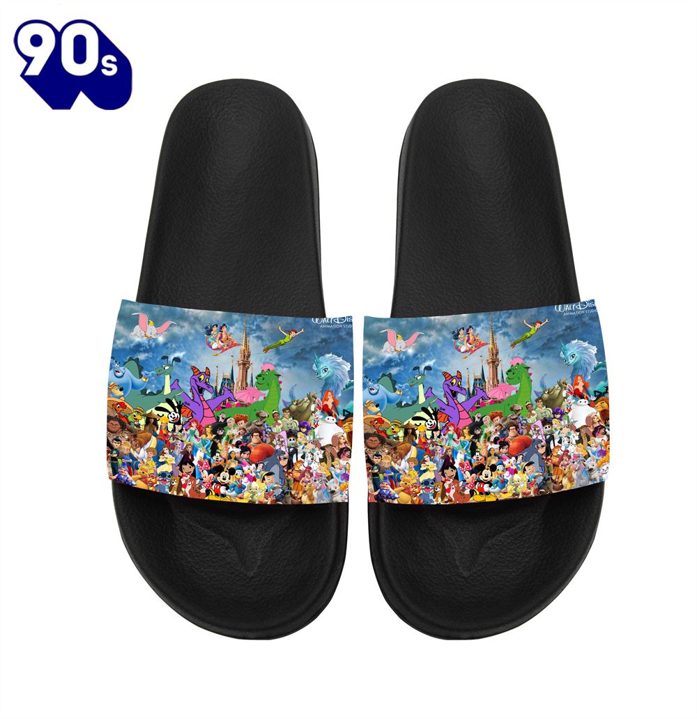 Disney All Characters Mickey Minnie Goofy Donald Pooh Lion King Princess Gift For Fans Sandals Disney All Characters Mickey Minnie Goofy Donald Pooh Lion King Princess Gift For Fans Sandals