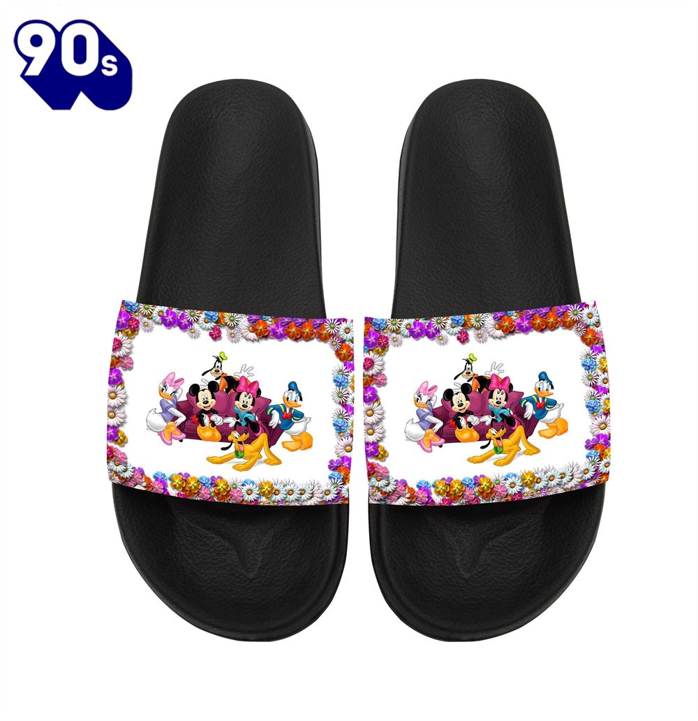 Disney Characters Mickey Minnie Goofy Donald Duck Flowers Gift For Fans Sandals Disney Characters Mickey Minnie Goofy Donald Duck Flowers Gift For Fans Sandals