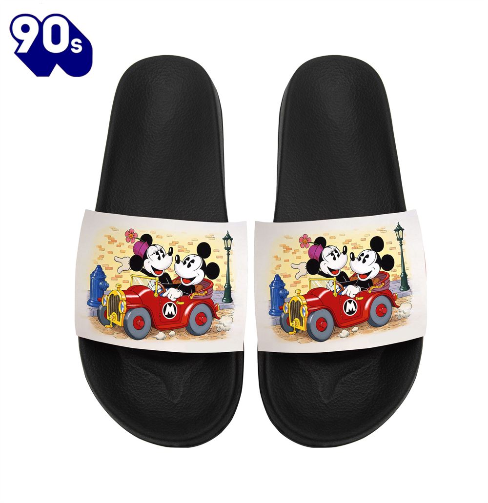 Disney Mickey Minnie Riding Car Gift For Fans Sandals Disney Mickey Minnie Riding Car Gift For Fans Sandals
