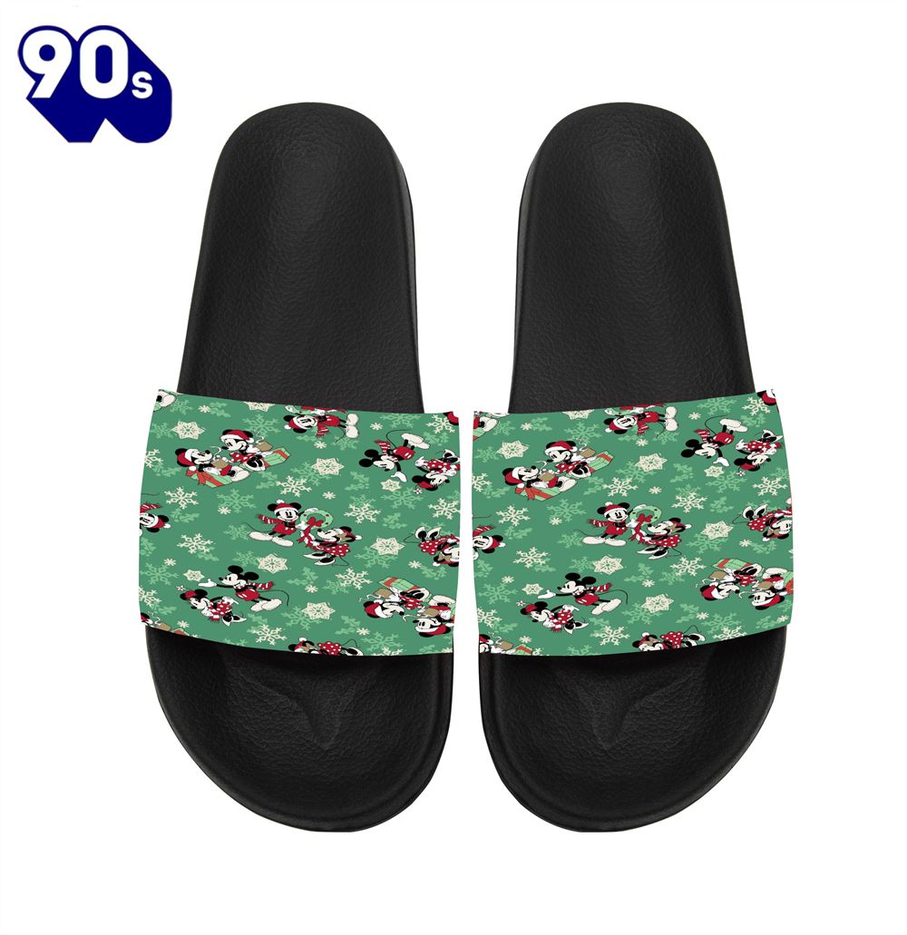 Disney Mickey Mouse Christmas Mickey And Minnie Green Gift For Fans Sandals Disney Mickey Mouse Christmas Mickey And Minnie Green Gift For Fans Sandals