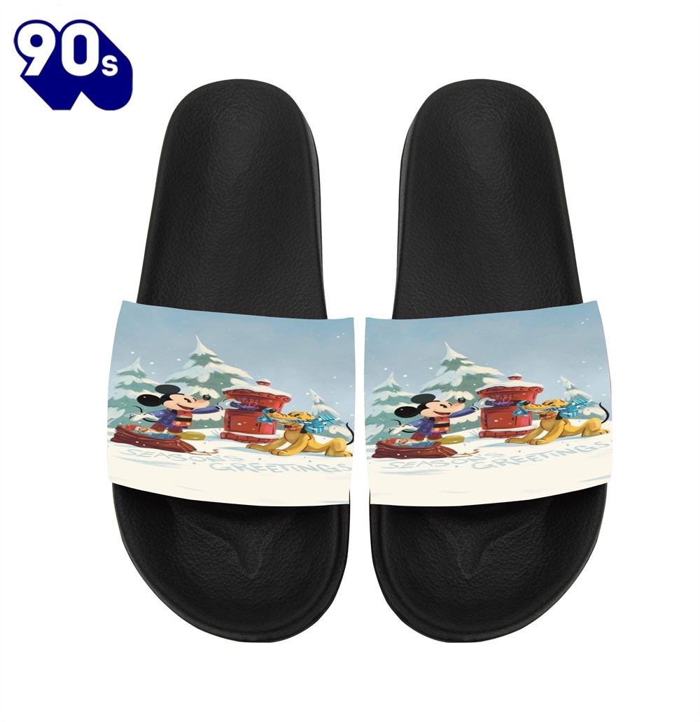 Disney Mickey Mouse Christmas Mickey And Pluto Blue Gift For Fans Sandals Disney Mickey Mouse Christmas Mickey And Pluto Blue Gift For Fans Sandals