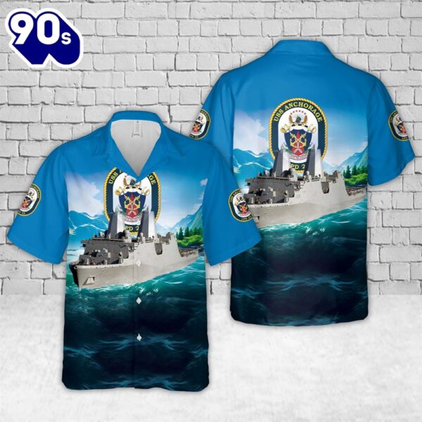 US Navy USS Anchorage (LPD-23) Hawaiian Shirt