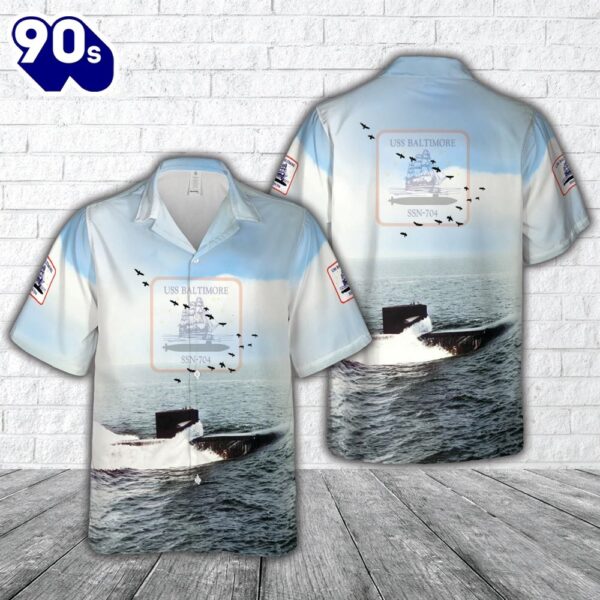 US Navy USS Baltimore (SSN-704) Hawaiian Shirt