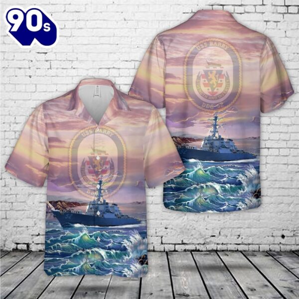 US Navy USS Barry (DDG-52) Hawaiian Shirt