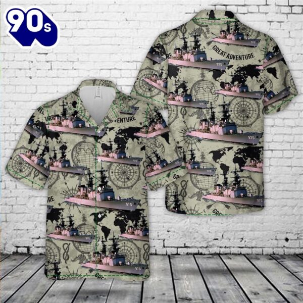 US Navy USS Caron DD-970 Hawaiian Shirt