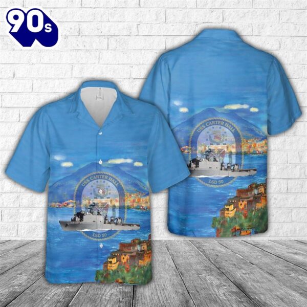 US Navy USS Carter Hall (LSD-50) Hawaiian Shirt