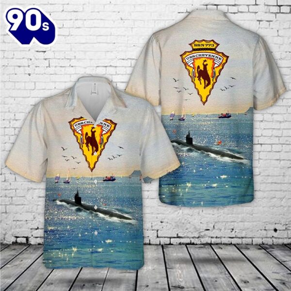US Navy USS Cheyenne (SSN-773) Attack Submarine Hawaiian Shirt