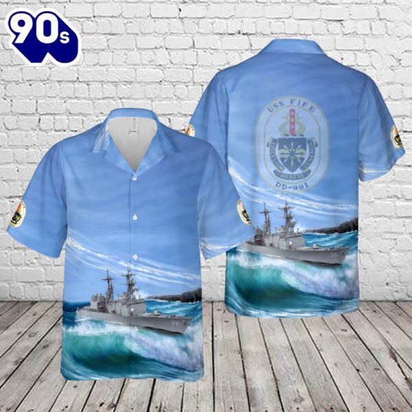 US Navy USS Fife (DD-991) Hawaiian Shirt