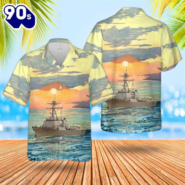 US Navy USS Forrest Sherman (DDG-98) Arleigh Burke-class Destroyer Hawaiian Shirt