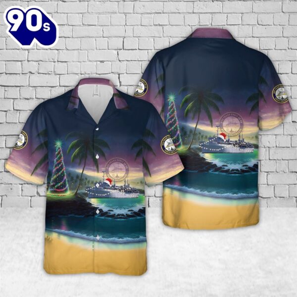 US Navy USS Frank Cable (AS-40) Christmas Hawaiian Shirt