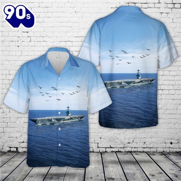 US Navy USS Gerald R. Ford (CVN-78) Hawaiian Shirt