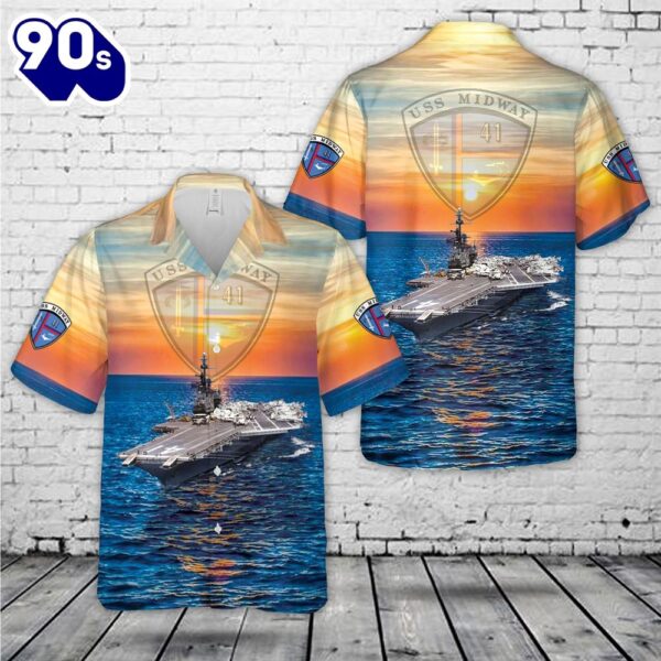 US Navy USS Midway (CV-41) Hawaiian Shirt