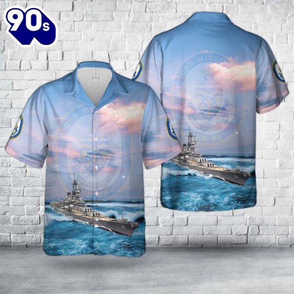US Navy USS Missouri (BB-63) Hawaiian Shirt