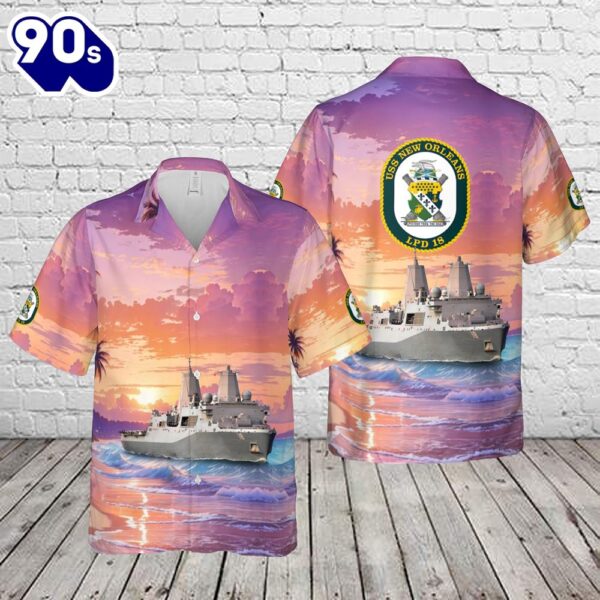 US Navy USS New Orleans (LPD-18) Hawaiian Shirt