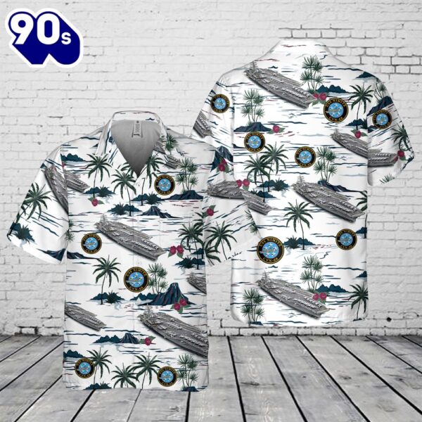US Navy USS Nimitz (CVN-68) Pocket Hawaiian Shirt