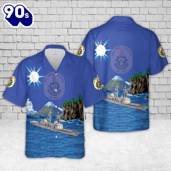 US Navy USS Paul F. Foster (DD-964) Hawaiian Shirt