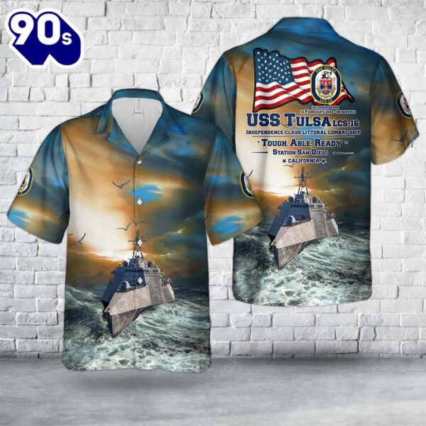 US Navy USS Tulsa (LCS-16) Independence-class littoral combat ship Hawaiian Shirt