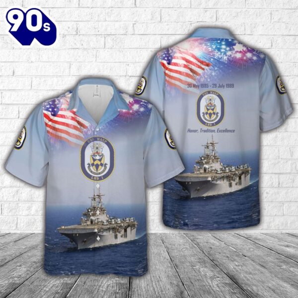 US Navy USS Wasp (LHD-1), 4th Of July Hawaiian Shirt