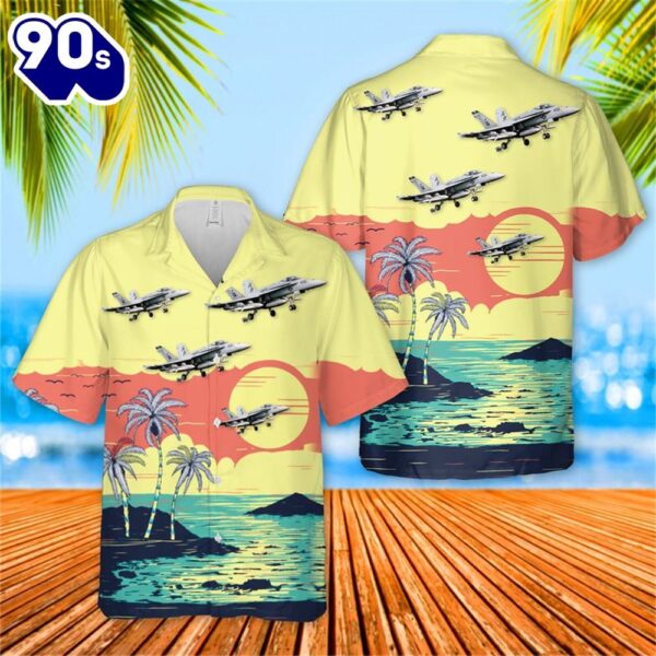US Navy VA-86 Sidewinders FA-18E Super Hornet Hawaiian Shirt