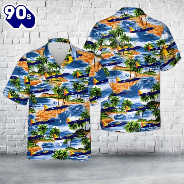 US Navy VX-2 Grumman F7F-2N Tigercat Hawaiian Shirt