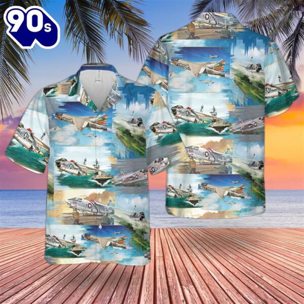 US Navy Vought F-8 Crusader Hawaiian Shirt