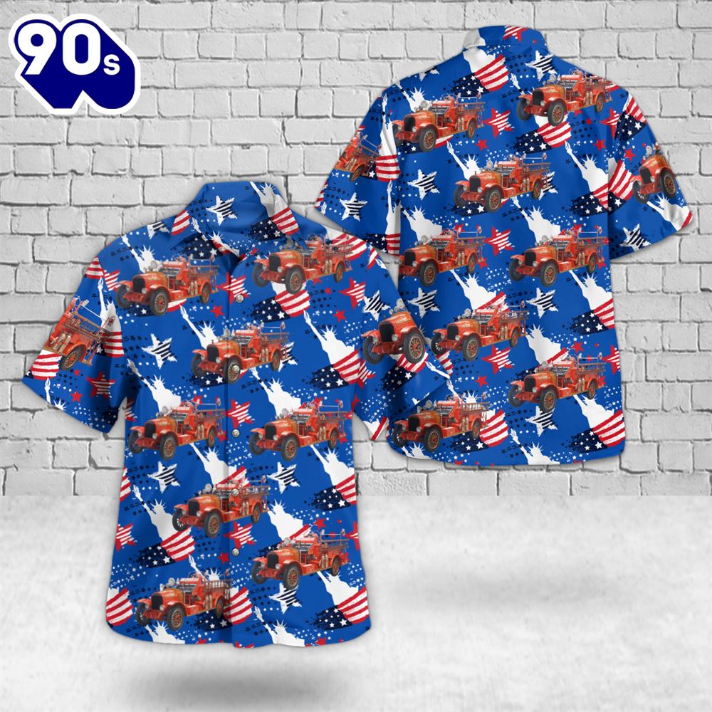 1923 La France Fire Engine, 4th Of July Hawaiian Shirt 1923 La France Fire Engine, 4th Of July Hawaiian Shirt