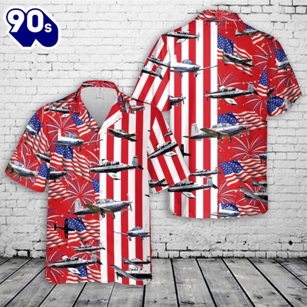 Beechcraft T-6 Texan II, 4th Of July Hawaiian Shirt