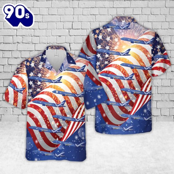 Breeze Airways A220-300, 4th Of July Hawaiian Shirt
