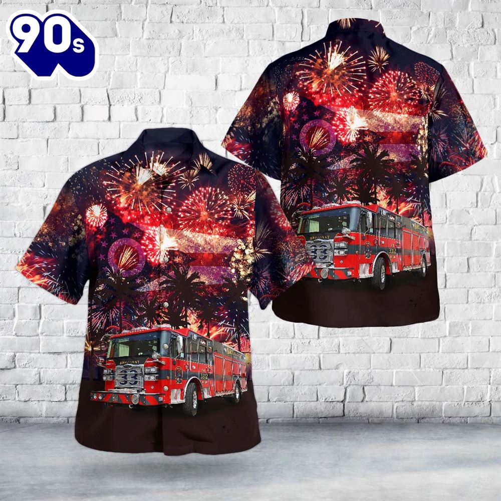 Brilliant, Ohio, Brilliant Fire Department, 4th Of July Hawaiian Shirt Brilliant, Ohio, Brilliant Fire Department, 4th Of July Hawaiian Shirt