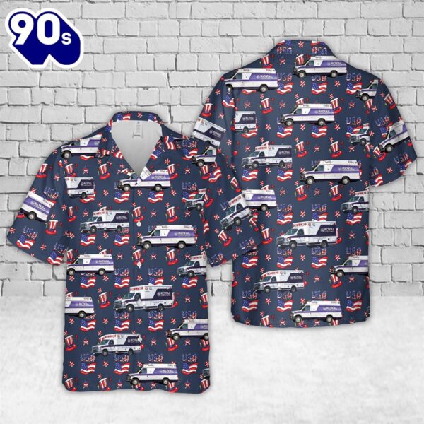 California Royal Ambulance, 4th of July Hawaiian Shirt