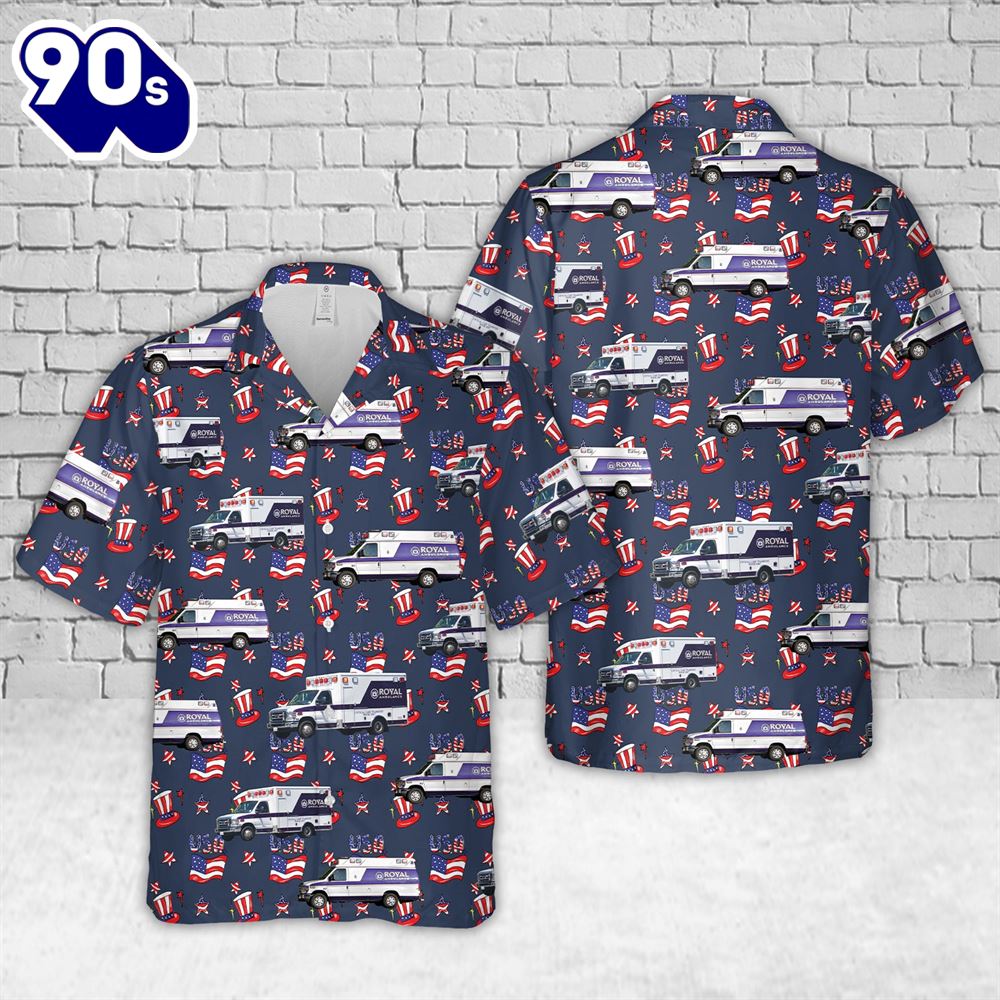California Royal Ambulance, 4th of July Hawaiian Shirt California Royal Ambulance, 4th of July Hawaiian Shirt