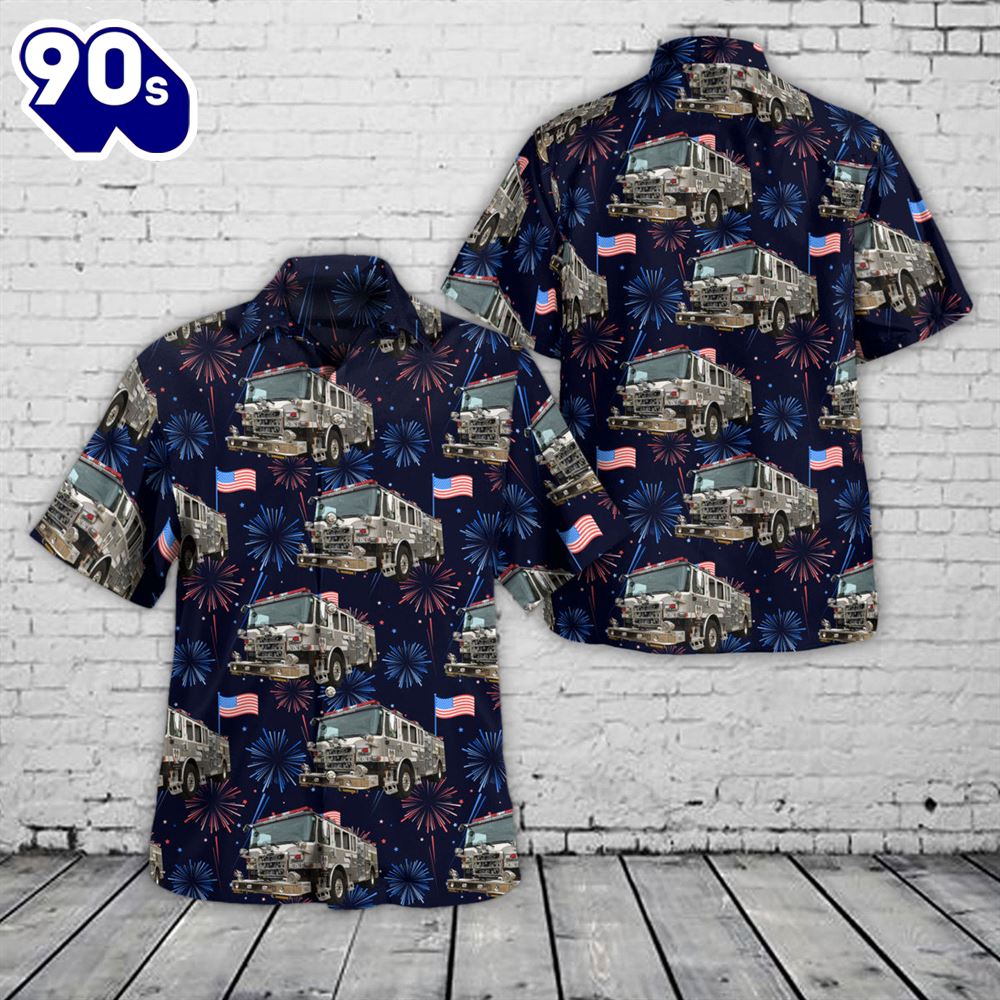 Capitol Heights, Maryland, Boulevard Heights Volunteer Fire & Rescue Department, 4th Of July Hawaiian Shirt Capitol Heights, Maryland, Boulevard Heights Volunteer Fire & Rescue Department, 4th Of July Hawaiian Shirt