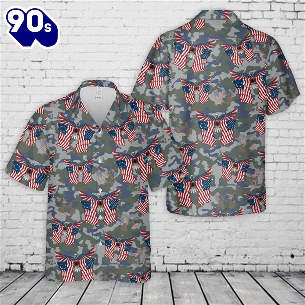 Eagle Veteran 4th July Hawaiian Shirt Eagle Veteran 4th July Hawaiian Shirt