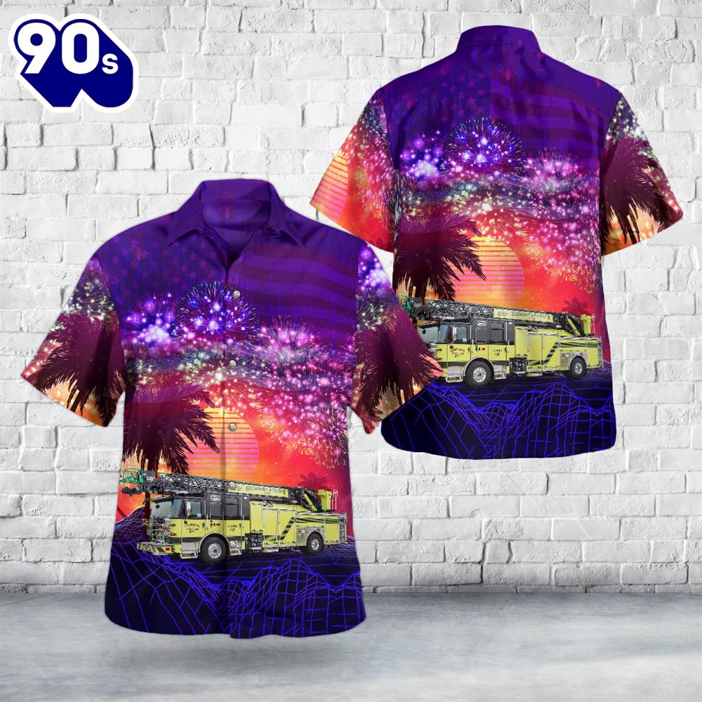 Hummelstown, Pennsylvania, Hummelstown Chemical Fire Company No.1, 4th Of July Hawaiian Shirt Hummelstown, Pennsylvania, Hummelstown Chemical Fire Company No.1, 4th Of July Hawaiian Shirt