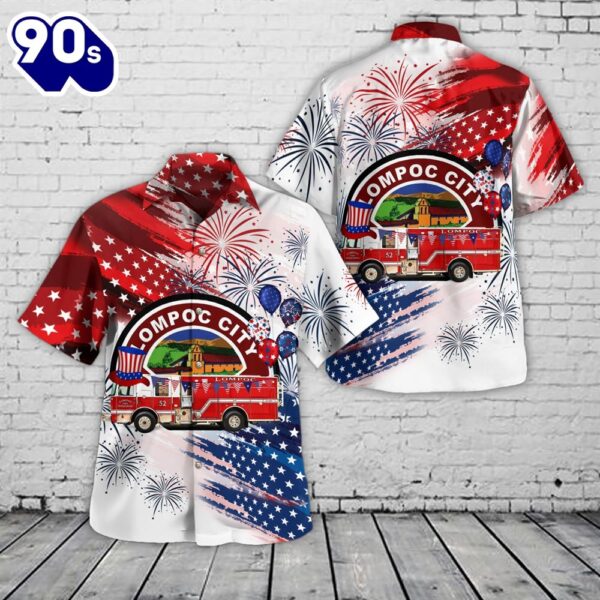 Lompoc, California, Lompoc Fire Department, 4th Of July Hawaiian Shirt