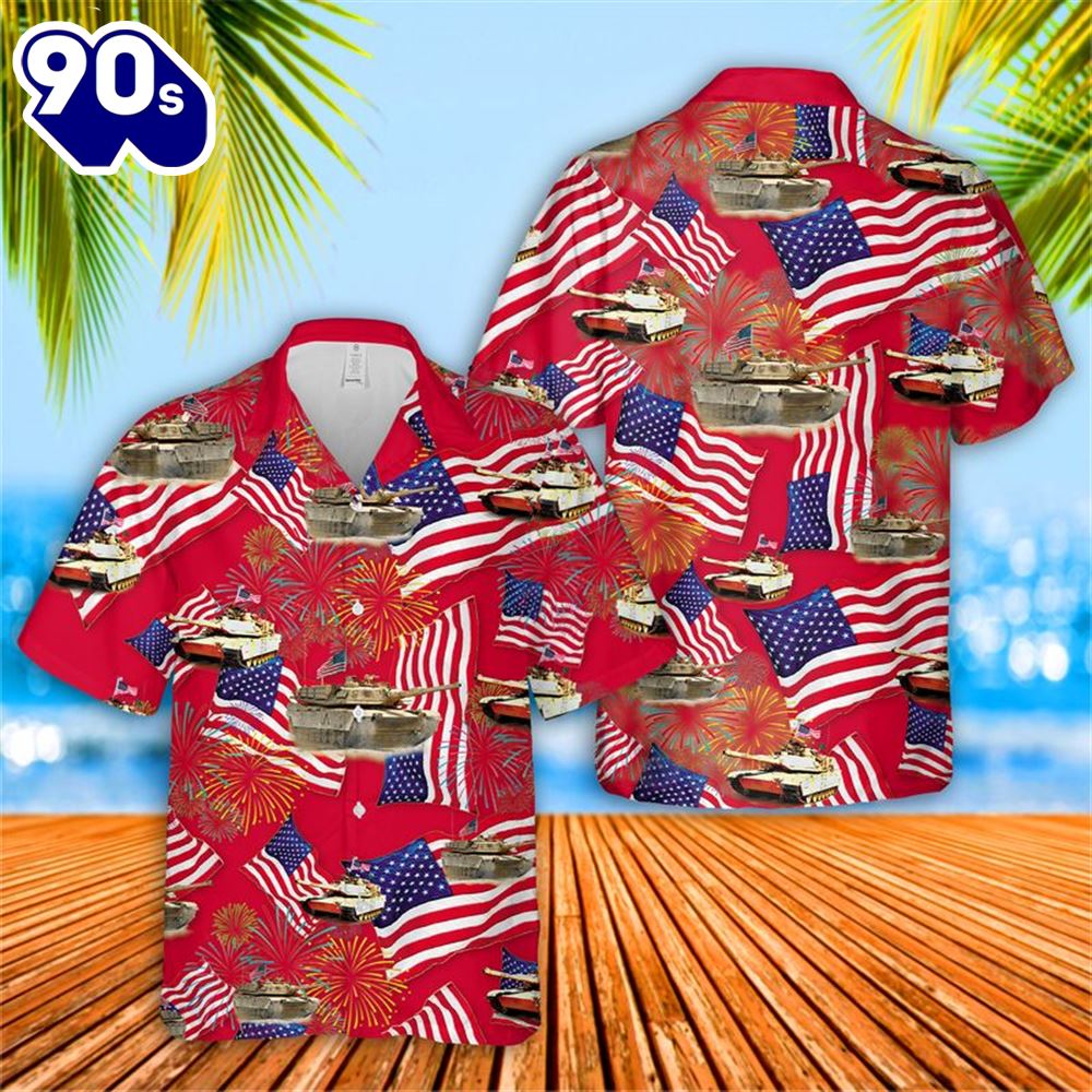 M1A1 Abrams Tank 4th Of July Hawaiian Shirt M1A1 Abrams Tank 4th Of July Hawaiian Shirt