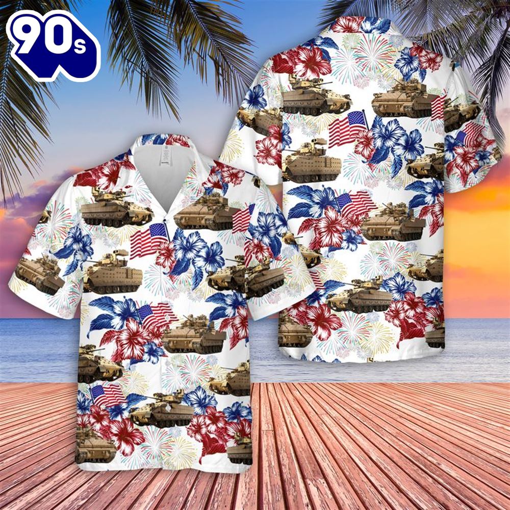 M2 Bradley Fighting Vehicle 4th Of July Hawaiian Shirt M2 Bradley Fighting Vehicle 4th Of July Hawaiian Shirt